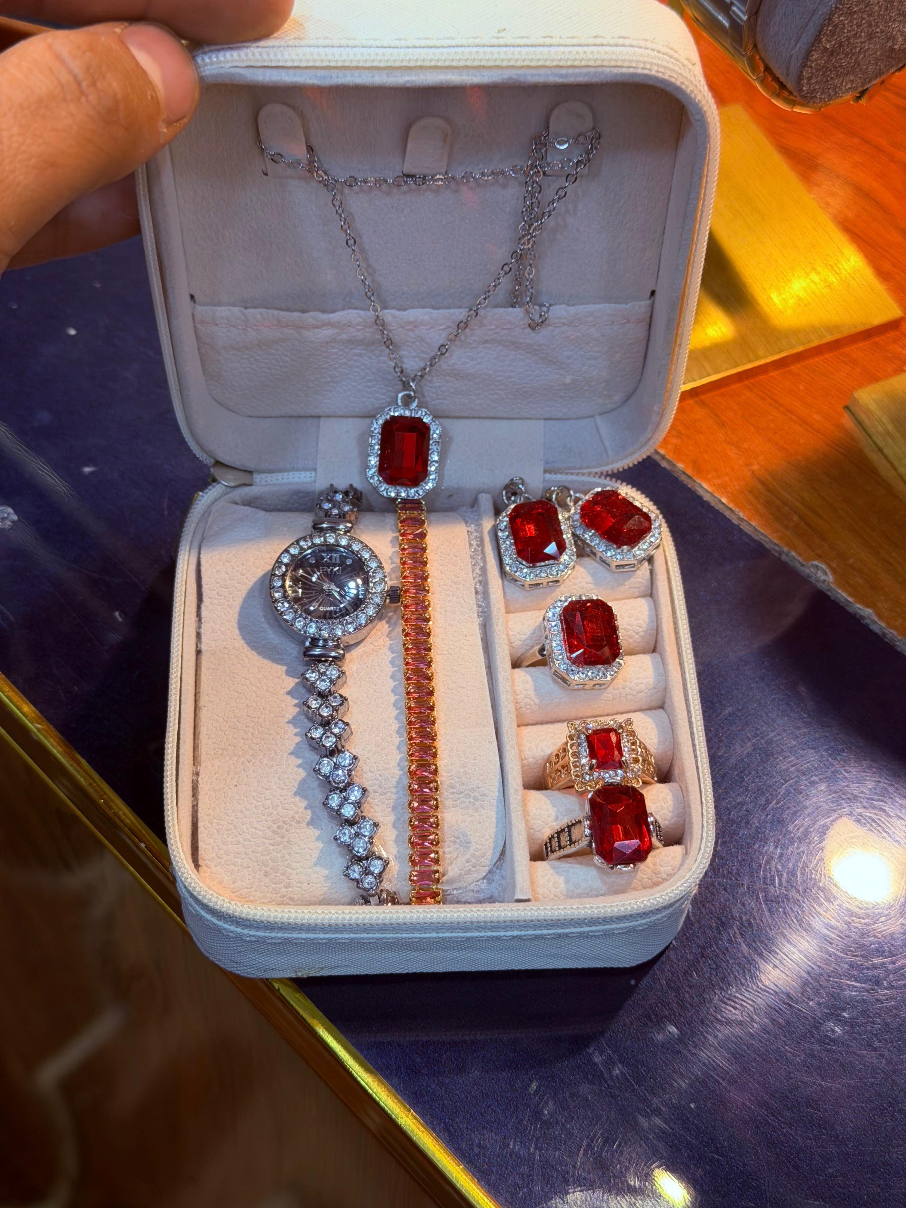 Luxury Ladies Watch Gift Box – 7-in-1 Jewelry Set | Ramadan & Eid Special 🌙✨