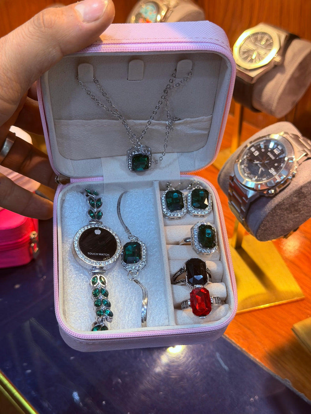 Luxury Ladies Watch Gift Box – 7-in-1 Jewelry Set | Ramadan & Eid Special 🌙✨