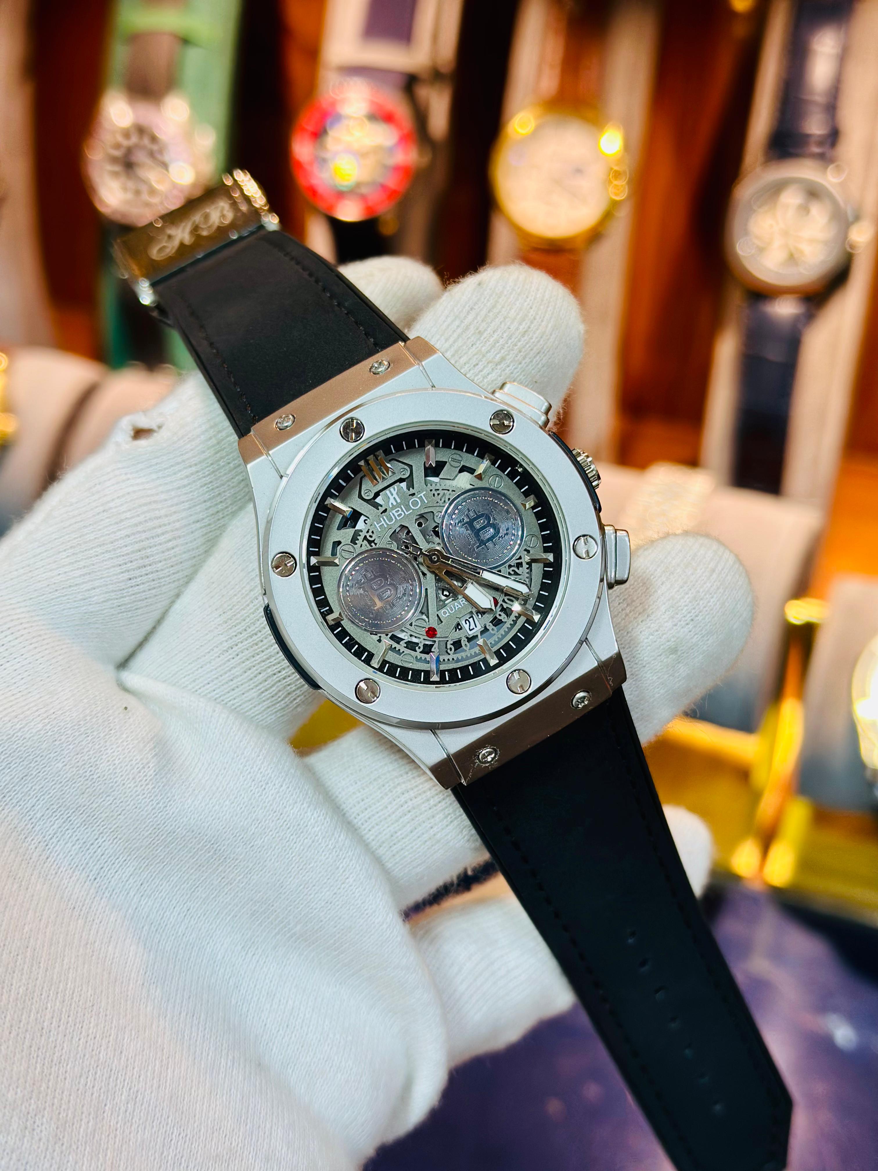 Hublot Luxury Watch – Multiple Colors | Date Working | Leather Strap | Master Lock