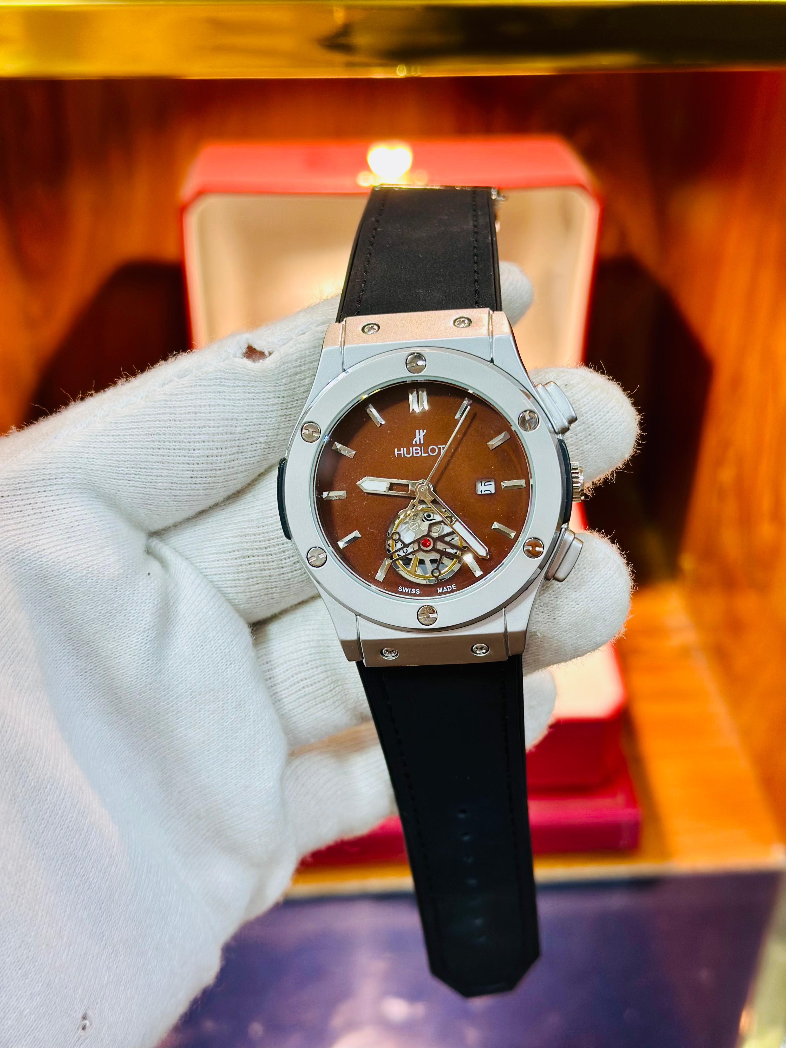 Hublot Luxury Watch – Multiple Colors | Date Working | Leather Strap | Master Lock