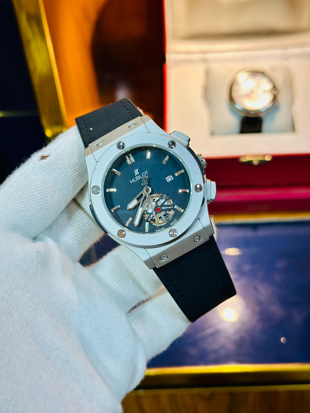 Hublot Luxury Watch – Multiple Colors | Date Working | Leather Strap | Master Lock