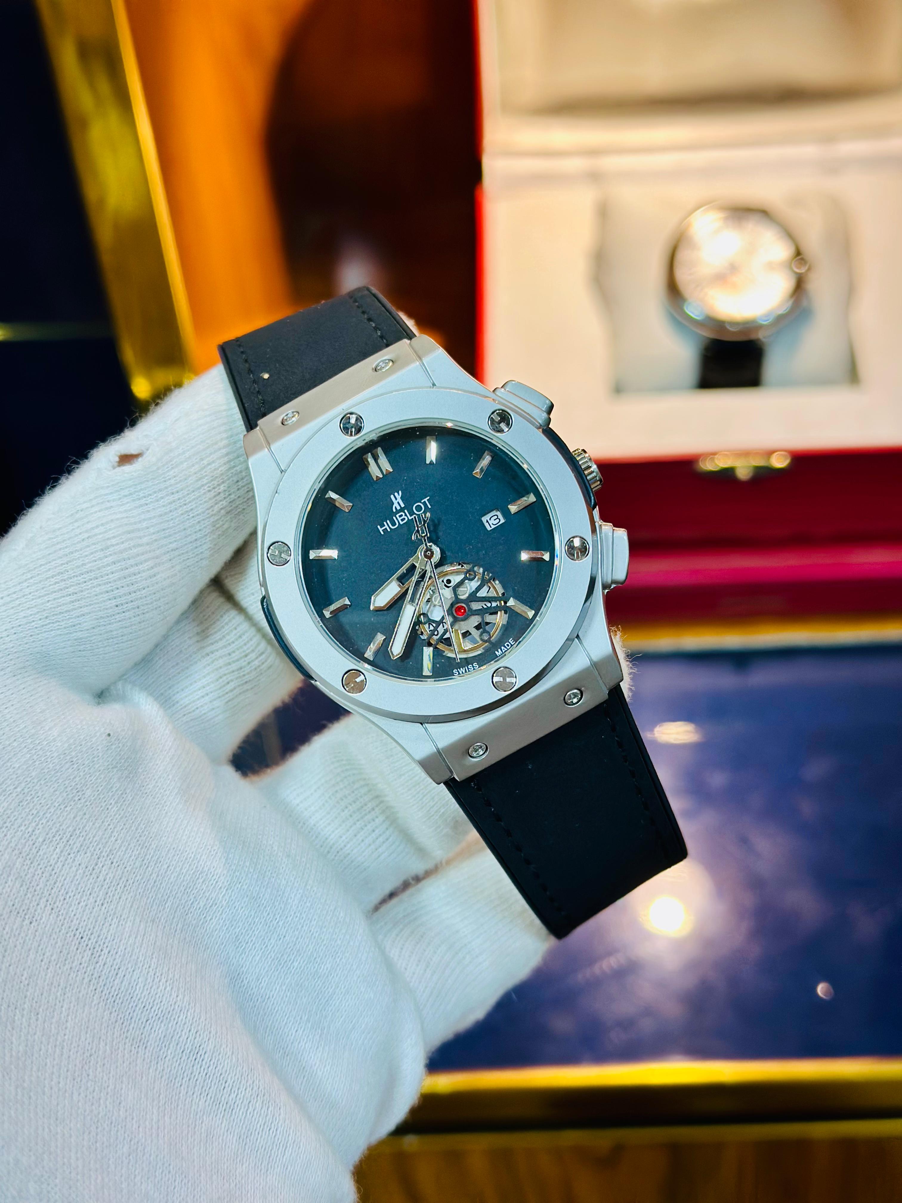 Hublot Luxury Watch – Multiple Colors | Date Working | Leather Strap | Master Lock