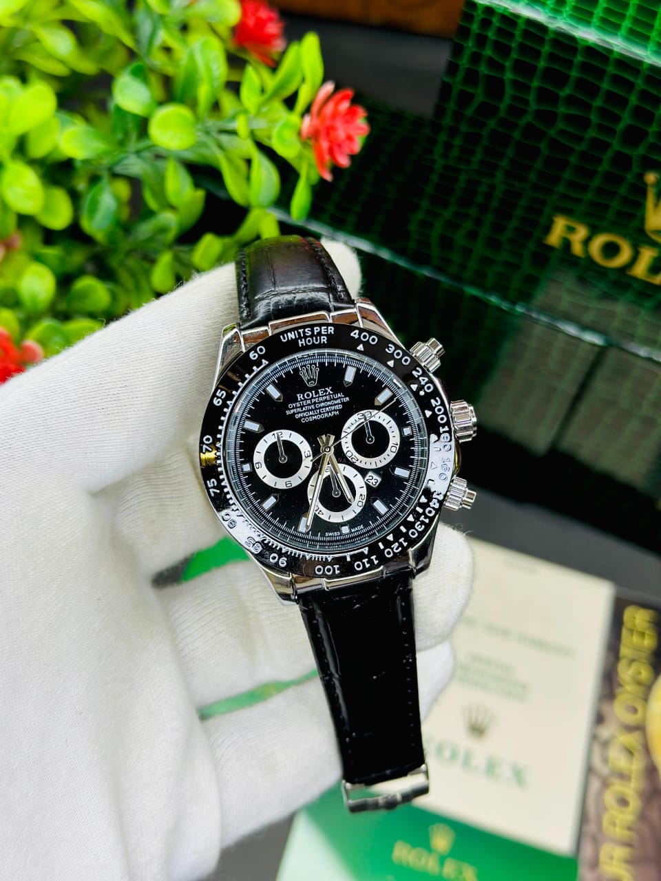 Rolex Daytona Luxury Watch – Date Working | Leather Strap | Master Lock