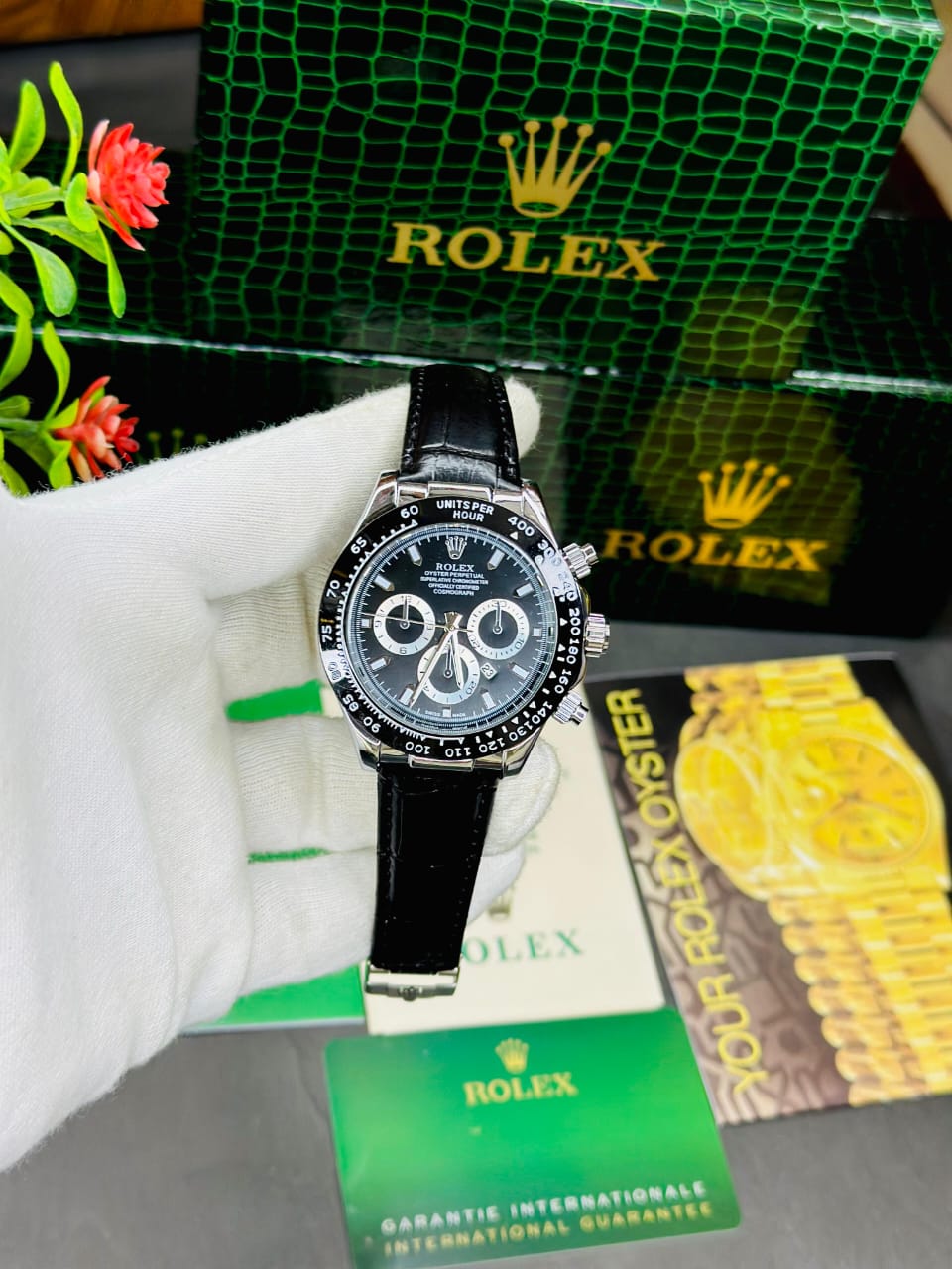 Rolex Daytona Luxury Watch – Date Working | Leather Strap | Master Lock